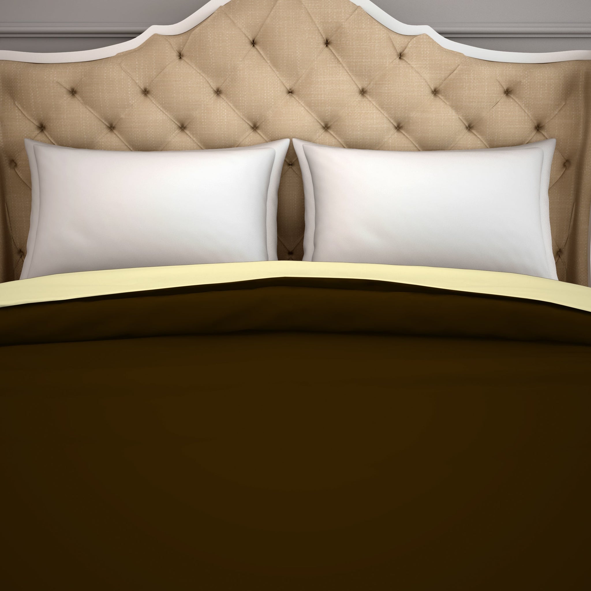 Spaces Solid Chocolate - Dark Brown Hygro Cotton Double Duvet Cover - Hygr