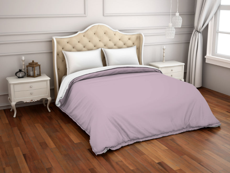 Spaces Solid Lilac - Light Violet Hygro Cotton Double Duvet Cover - Hygro