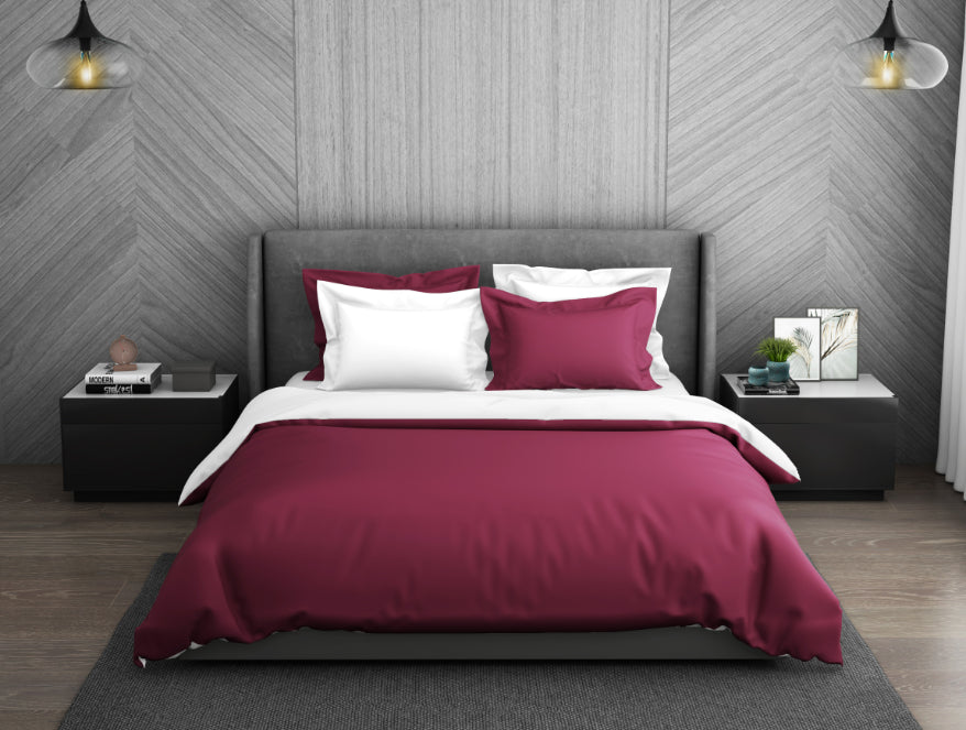 Spaces Solid Sangaria - Dark Violet Hygro Cotton Double Duvet Cover