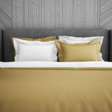 Spaces Solid Champagne Gold - Gold Hygro Cotton Double Duvet Cover - Hygro
