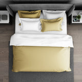Spaces Solid Champagne Gold - Gold Hygro Cotton Double Duvet Cover - Hygro