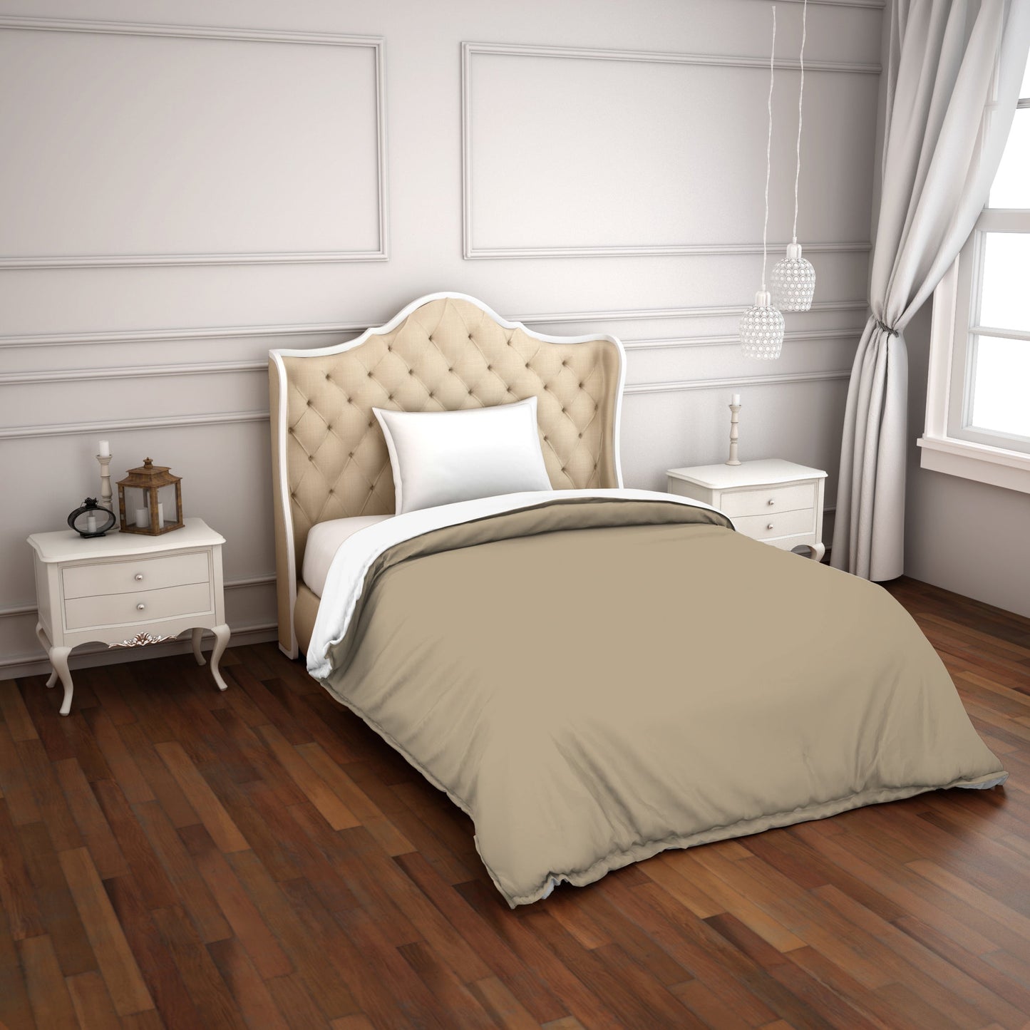 Spaces Hygro Solid Taupe-Brown Cotton Single Duvet Cover