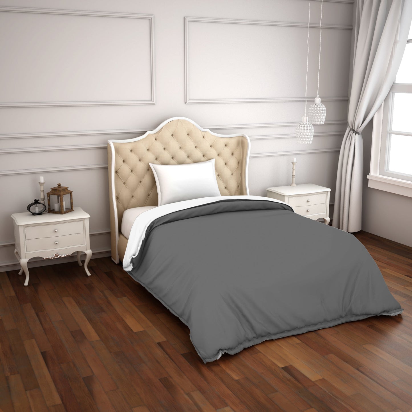 Spaces Hygro Solid Grey Hygro Cotton Single Duvet Cover
