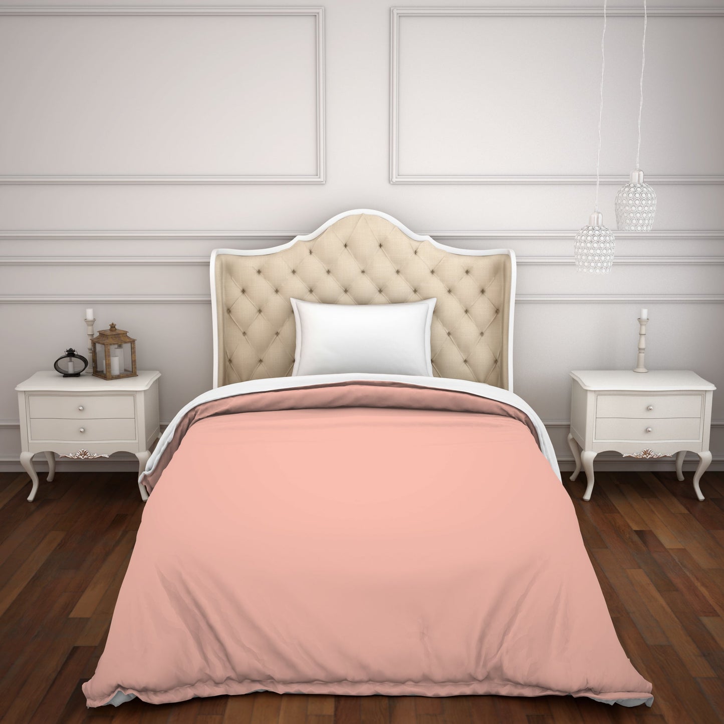 Spaces Solid Coral - Coral Hygro Cotton Single Duvet Cover - Hygro