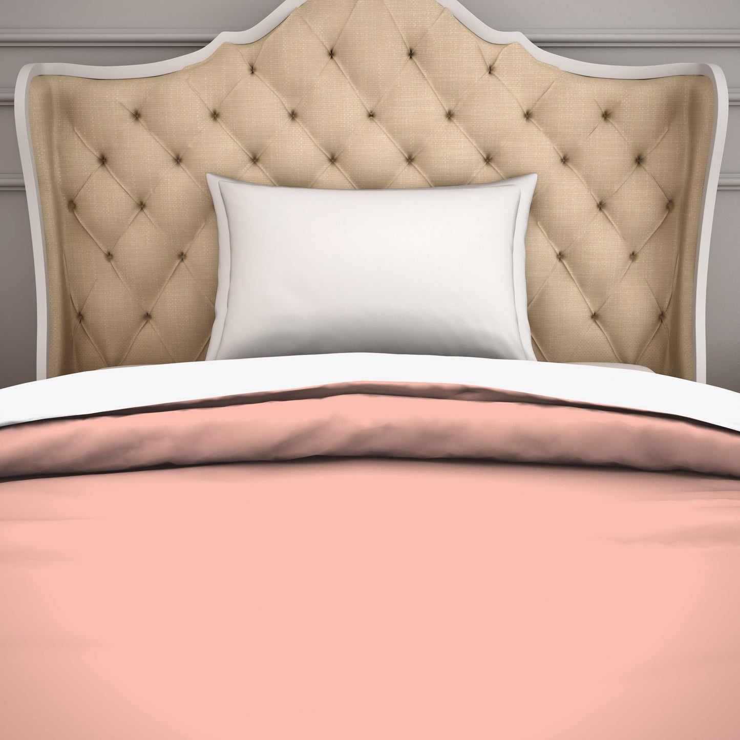 Spaces Solid Coral - Coral Hygro Cotton Single Duvet Cover - Hygro