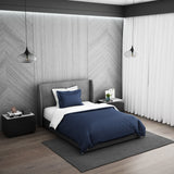 Spaces Solid Midnight Blue - Dark Blue Hygro Cotton Shell Single Quilt / AC Comforter - Hygro