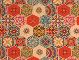 Spaces Geometric Creampuff - Light Orange 100% Cotton Double Bedsheet - Aurum