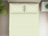 Spaces Essentials 100% Cotton Fitted Bedsheet - Ditsy Light Yellow
