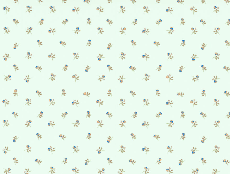 Essentials 100% Cotton Fitted Bedsheet - Ditsy Light Blue