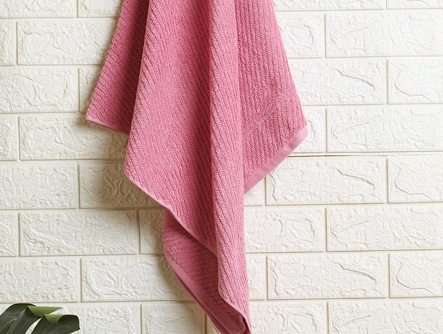 Spaces Stripe Blush 100% Cotton Bath Towel