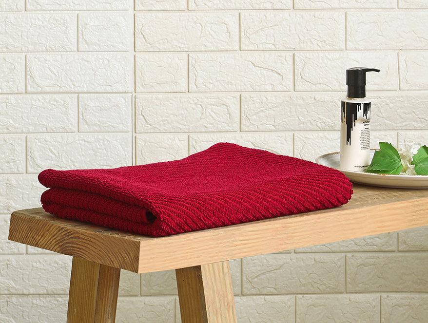 Spaces Stripe Dark Red 100% Cotton Bath Towel - Relish