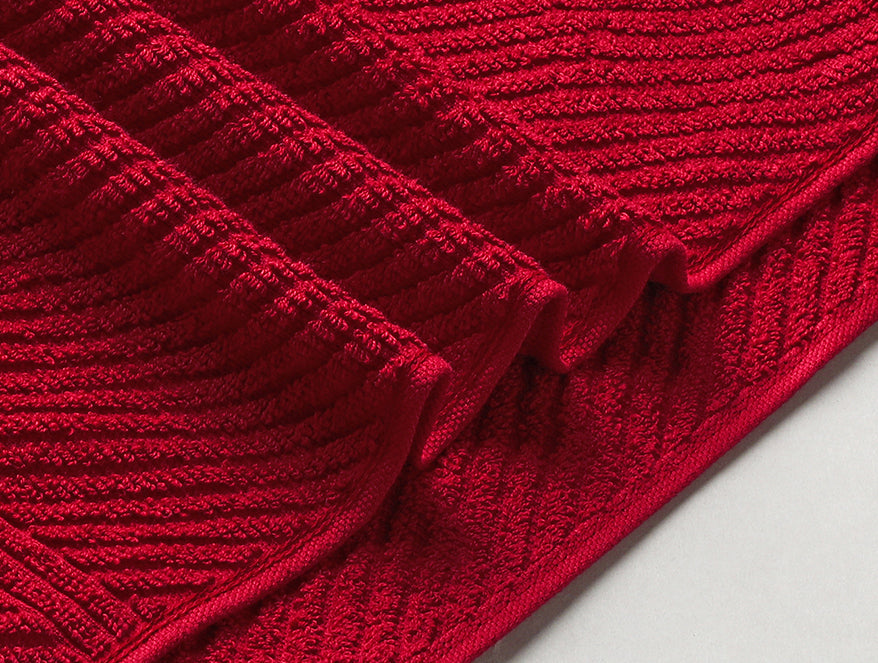 Spaces Stripe Dark Red 100% Cotton Bath Towel - Relish