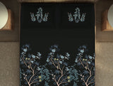 Spaces Gara Floral Dark Grey 100% Cotton King Size Bedsheet - Rangana