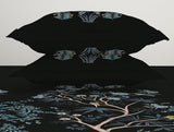 Spaces Gara Floral Dark Grey 100% Cotton King Size Bedsheet - Rangana