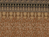 Spaces Ajrak Ornate Dark Brown 100% Cotton King Size Bedsheet - Rangana