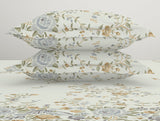 Spaces Gara Floral Light Blue 100% Cotton King Size Bedsheet - Rangana