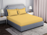 Spaces Solid Yellow 100% Cotton King Size Bedsheet - Essentials by Spaces