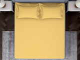 Spaces Solid Yellow 100% Cotton King Size Bedsheet - Essentials by Spaces