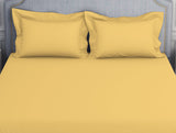 Spaces Solid Yellow 100% Cotton King Size Bedsheet - Essentials by Spaces