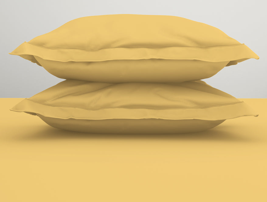 Spaces Solid Yellow 100% Cotton King Size Bedsheet - Essentials by Spaces