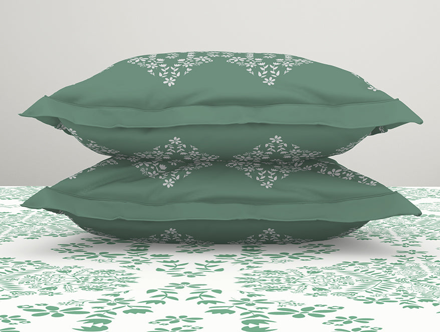 Spaces Aqua 100% Cotton Bedsheet - Atrium