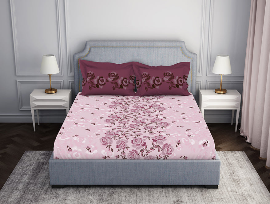 Spaces Blush Pink 100% Cotton Bedsheet Atrium