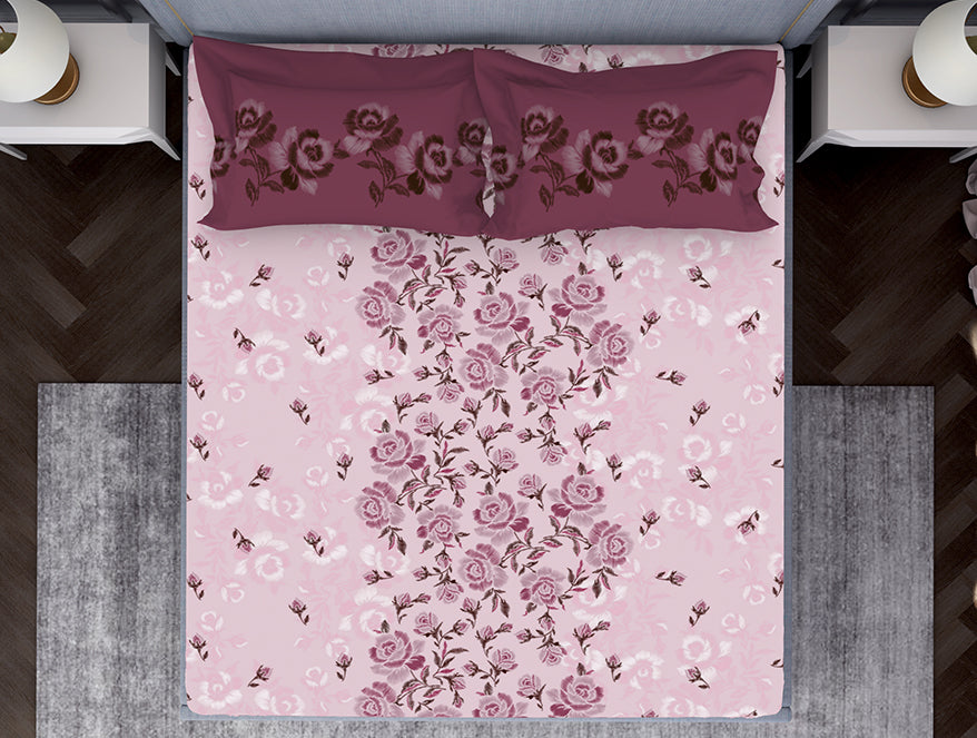 Spaces Blush Pink 100% Cotton Bedsheet Atrium