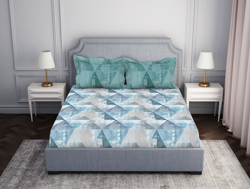 Spaces Dark Green 100% Cotton Bedsheet - Atrium