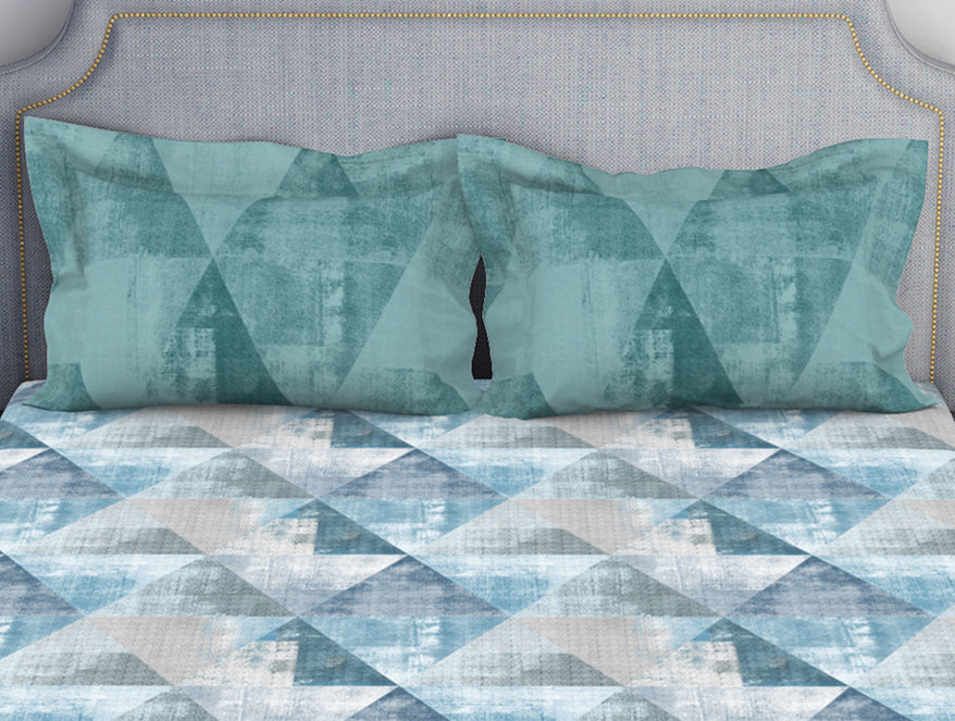 Spaces Dark Green 100% Cotton Bedsheet - Atrium