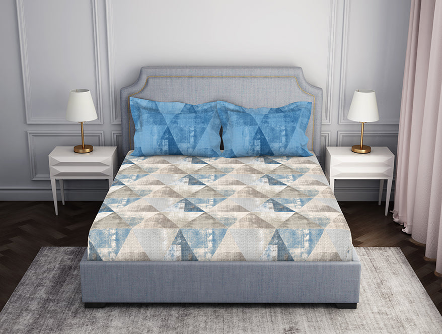 Spaces Atrium Light Blue 100% Cotton Bedsheet