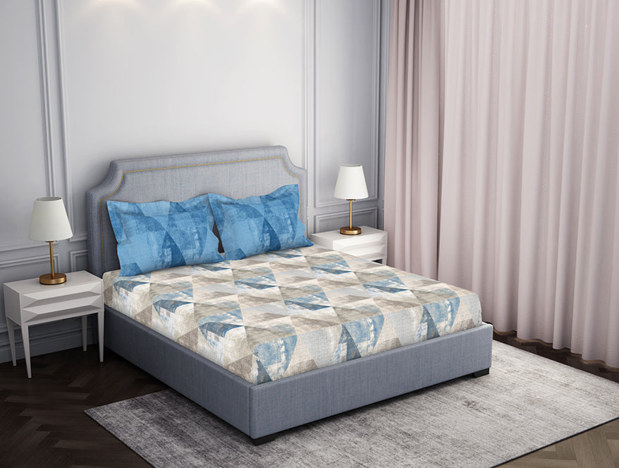 Spaces Atrium Light Blue 100% Cotton Bedsheet