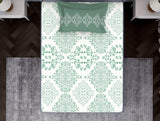 Spaces Aqua 100% Cotton Bedsheet - Atrium