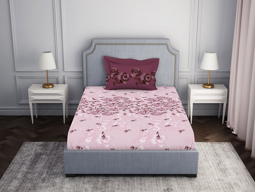 Spaces Blush Pink 100% Cotton Bedsheet Atrium