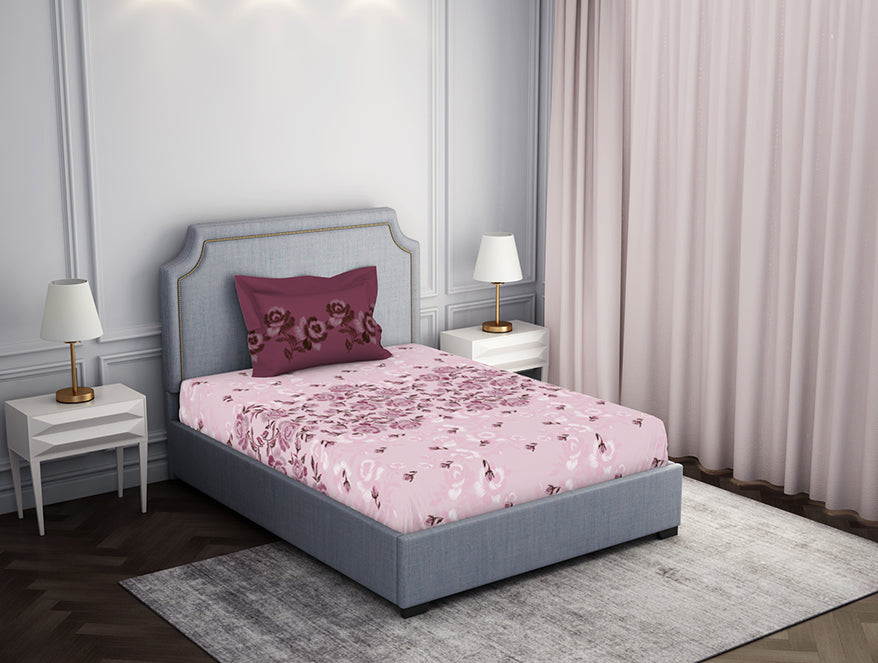 Spaces Blush Pink 100% Cotton Bedsheet Atrium