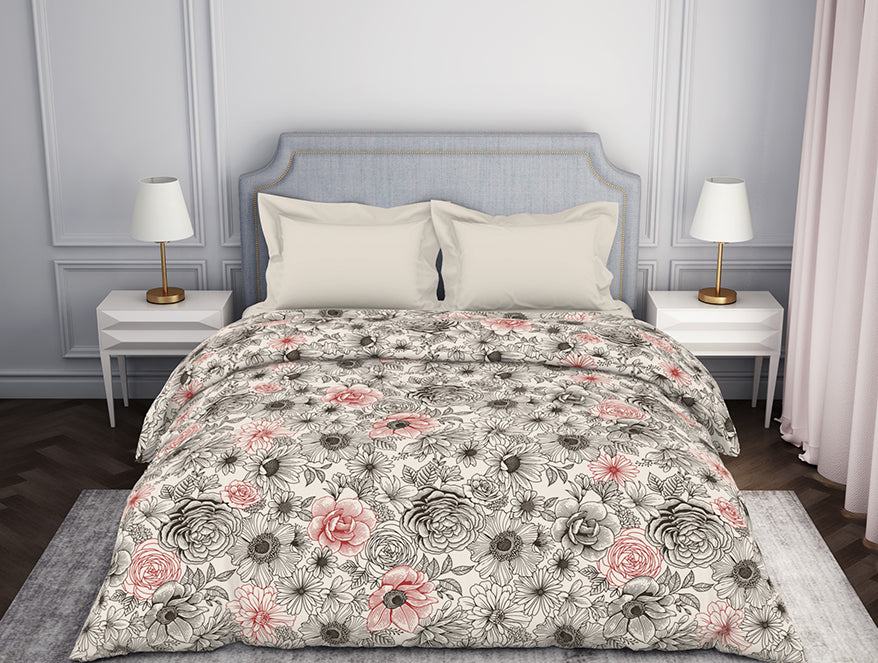 Spaces Luxurious Cream Floral Quilt from Atrium