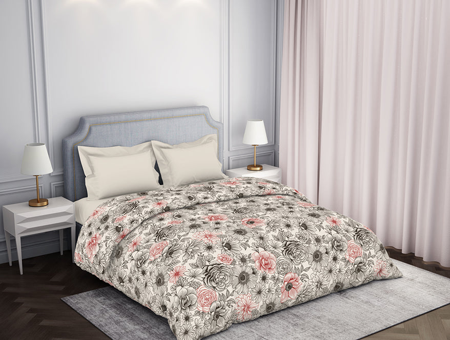 Spaces Luxurious Cream Floral Quilt from Atrium