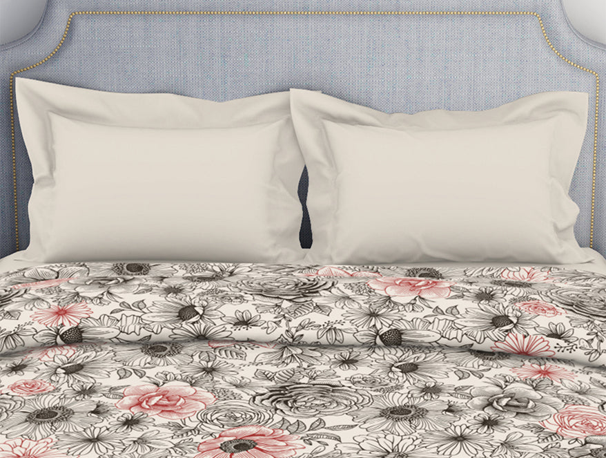 Spaces Luxurious Cream Floral Quilt from Atrium