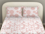Spaces Essentials 100% Cotton Fitted King Bedsheet, 144 TC, Geometric, Blush