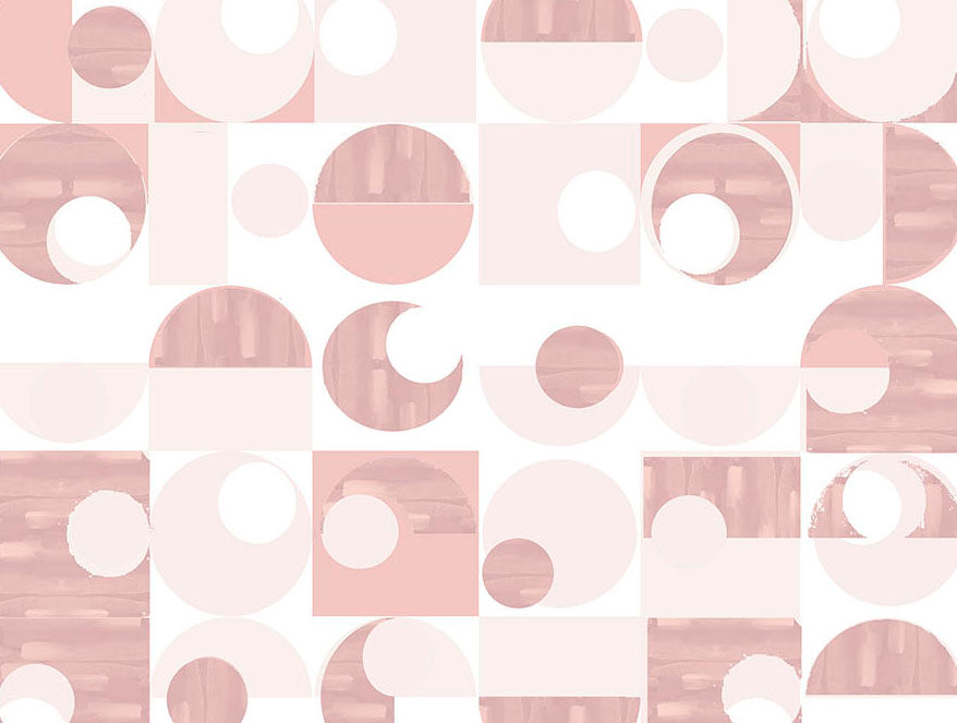 Spaces Essentials 100% Cotton Fitted King Bedsheet, 144 TC, Geometric, Blush