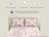 Spaces Essentials 100% Cotton Fitted King Bedsheet, 144 TC, Geometric, Blush