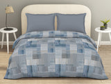 Spaces Essentials Geometric Blue 100% Cotton Double Duvet Cover, 144 TC