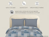 Spaces Essentials Geometric Blue 100% Cotton Double Duvet Cover, 144 TC