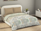 Spaces Essentials 100% Cotton Double Duvet Cover, 144 TC, Geometric, Light Brown