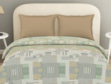 Spaces Essentials 100% Cotton Double Duvet Cover, 144 TC, Geometric, Light Brown