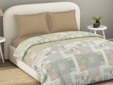 Spaces Essentials 100% Cotton Double Duvet Cover, 144 TC, Geometric, Light Brown