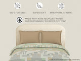 Spaces Essentials 100% Cotton Double Duvet Cover, 144 TC, Geometric, Light Brown