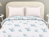 Spaces Essential Light Aqua Floral Cotton Duvet Cover
