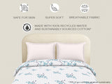 Spaces Essential Light Aqua Floral Cotton Duvet Cover