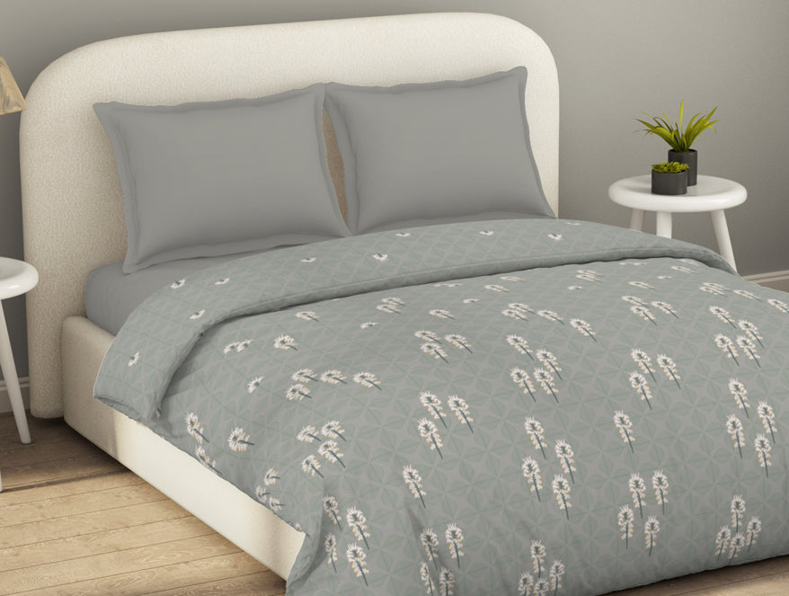 Spaces Refined Light Grey Floral Duvet Cover