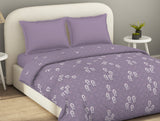 Spaces Essentials 100% Cotton Double Duvet Cover, 144 TC, Floral, Light Violet